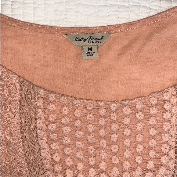 Lucky Brad top M blush pink 3/4 length sleeve - Picture 3 of 8